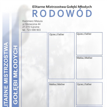 Rodowód: Elitarne Mistrzostwa Gołębi Młodych